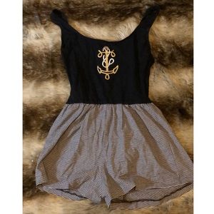 Adorable vintage pinup swim romper